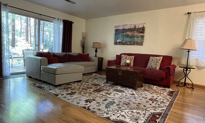 Incline Village Cabin | Creekside Cabin-your peaceful retreat. Pool. Fresh, cozy, & made for family fun!