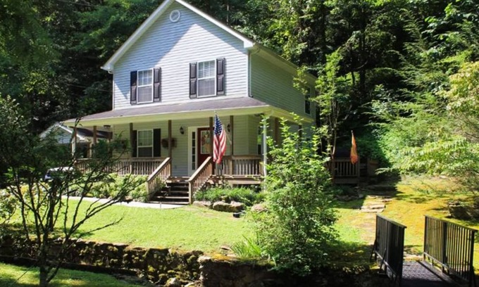 Gatlinburg House | Creekside home w/patio, less than a mile from downtown -free attraction tickets