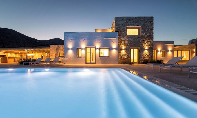 Paros Villa | Crystal Blue 4BR villa with pool by JJ Hospitality