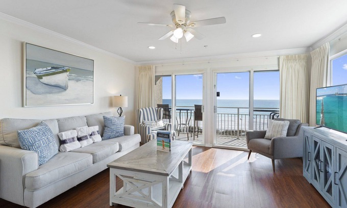 Crystal Beach Condo | Crystal Sands 217A - Gulf Front, Corner Unit, Free Beach Service, Heated Pool!