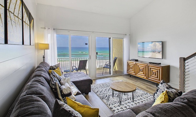 Crystal Beach Condo | Crystal Sands 314A - Gulf Front! Free Beach Service! Community Pool! Book Today!