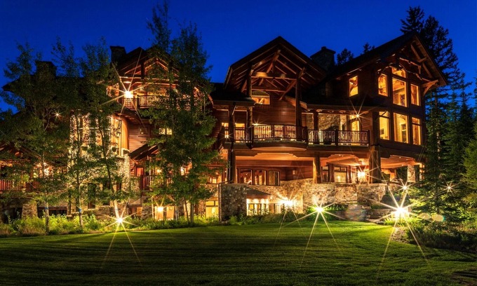 Whitefish House | Custom luxury ski-in ski-out Lodge with hot tub, sauna, theater room and more!