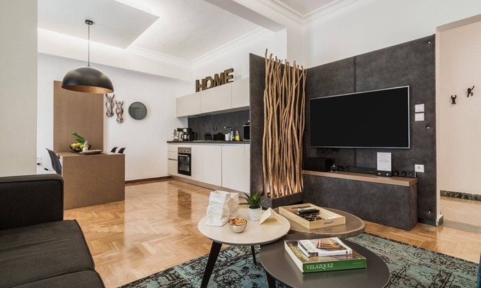 Makrigianni Villa | Dazzling Athens Apartment | 1 Bedroom | Apartment Sheele | Furnished Balcony.