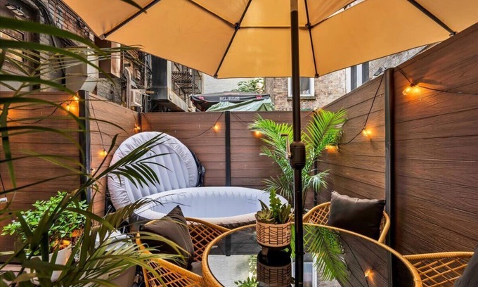 West Village Apartment | Designer 1BR W Private Garden Plus Hot Tub