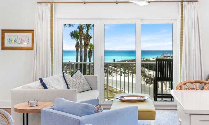 Seagrove Beach Condo | Designer Condo with Gulf Views, Heated Community Pool, and 1.5 Blocks to Beach