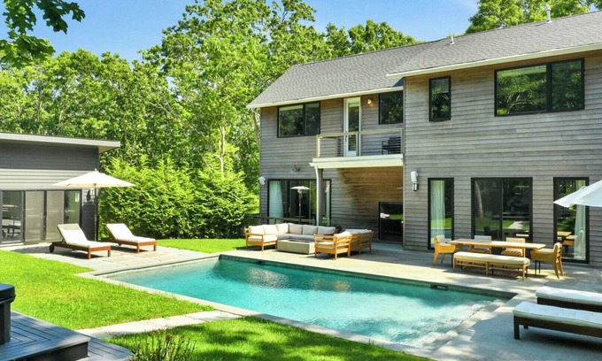 Water Mill House | Designer Gut Renovated Farmhouse on over 1 Acre, Numerous Spacious Living.