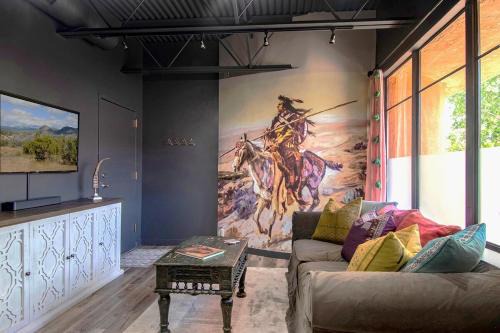 Downtown Santa Fe Apartment | Designer Loft at the Santa Fe Plaza Spacious 520 Sq Ft, King Bed