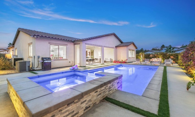Carmela House | Dezert Joy by VARE | Pool+Spa, BBQ, Fire Pit, Pool Table!