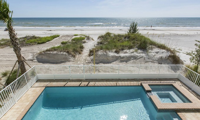 Indian Shores House | Direct Beach Front - Pool Home - 6 Bedrooms - 4.5 Bath