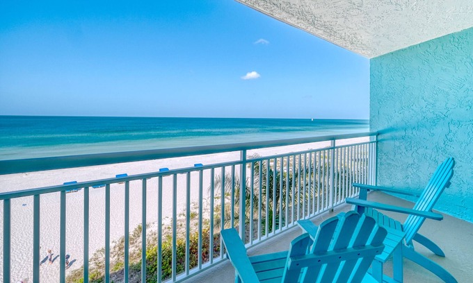 Indian Shores Condo | DIRECT BEACHFRONT! SWIMMING POOL! (BALCONY CLOSED SEE REMARKS UNDER ABOUT)