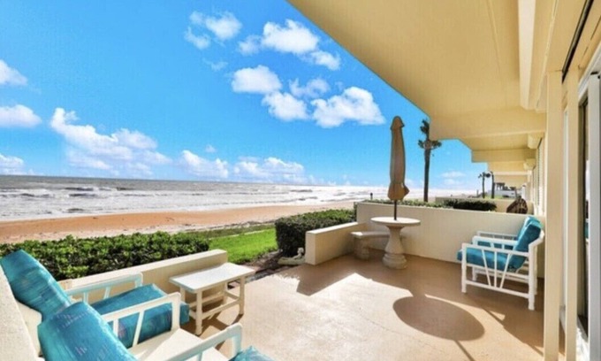 Ormond Beach Condo | Direct Oceanfront 1/1 king first floor, oceanfront Patio, pool beach steps away.
