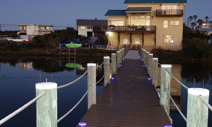 Boys Works House | Directly on Intracoastal Sunsets on the East Coast, king beds in every bedroom!
