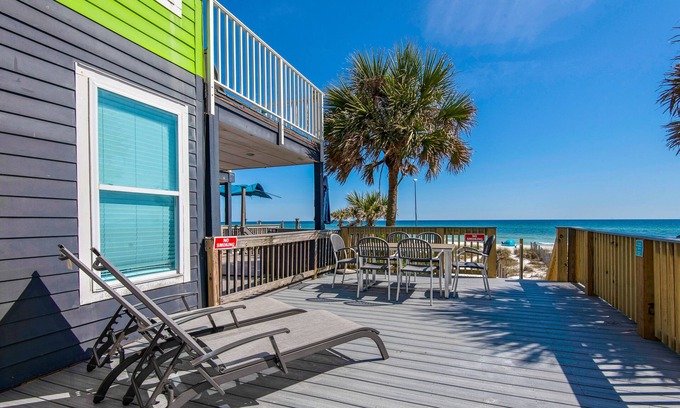 West Panama City Beach House | Directly on the Beach~Private Sun Deck~Outdoor Shower~Jetted Tub~Covered Balcony