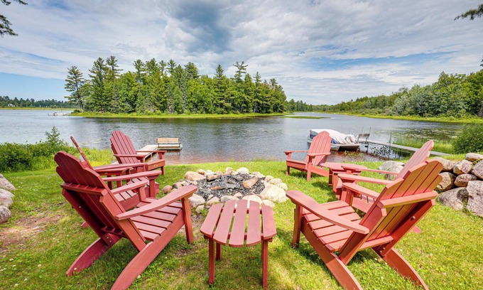 Mercer Cabin | Dock, Fire Pit: Historic Lakefront Cabin in Mercer
