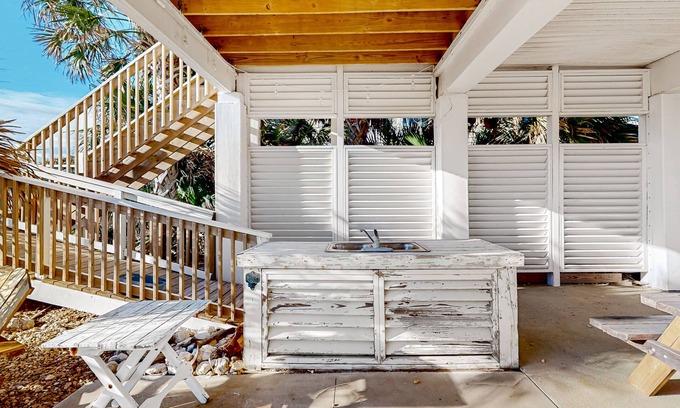 Plantation House | Dog-friendly beachfront home with private pool, on-site pool, gym, & central AC