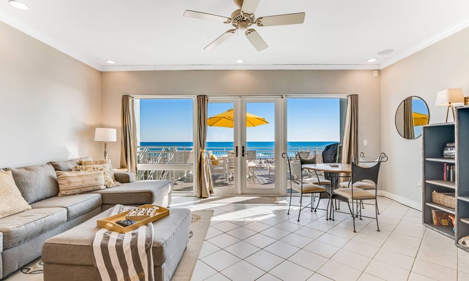 White Sands House | Dog-friendly, beachfront dream w/a wet bar & two furnished balconies