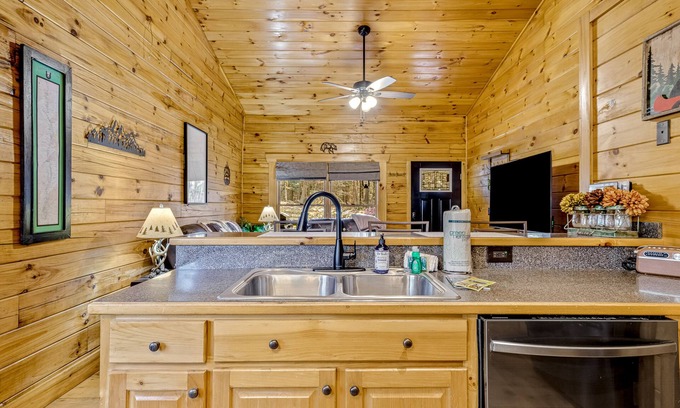 Jasper Cabin | Dog-friendly cabin with hot tub, central AC, fireplace, gas grill & firepit