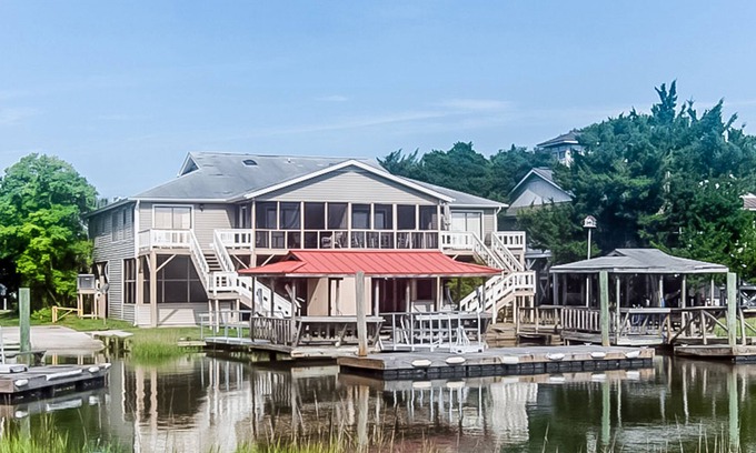 Edisto Island House | Dog-friendly duplex with sound views, screened porch, WiFi and dock
