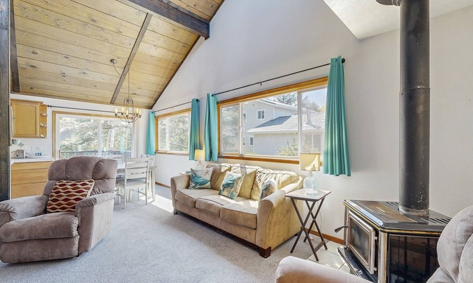 Rockaway Beach House | Dog-friendly home near the beach w/furnished deck, gas grill, & outdoor firepit