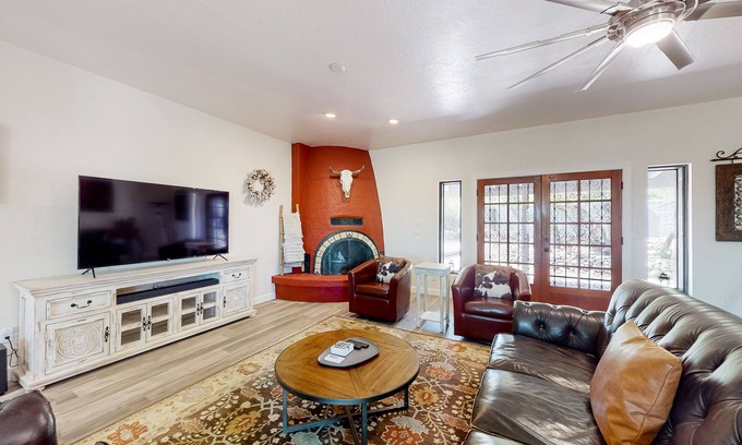 Tucson Estates House | Dog-friendly home with lovely desert views, fenced yard, patio & fireplace