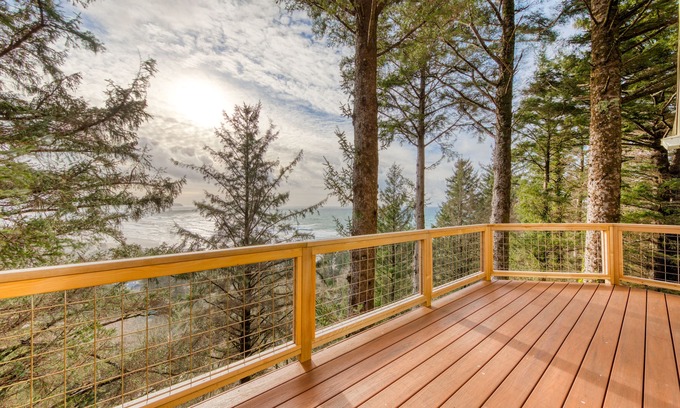 Oceanside House | Dog-friendly house near the beach with ocean views, wood stove, & telescope