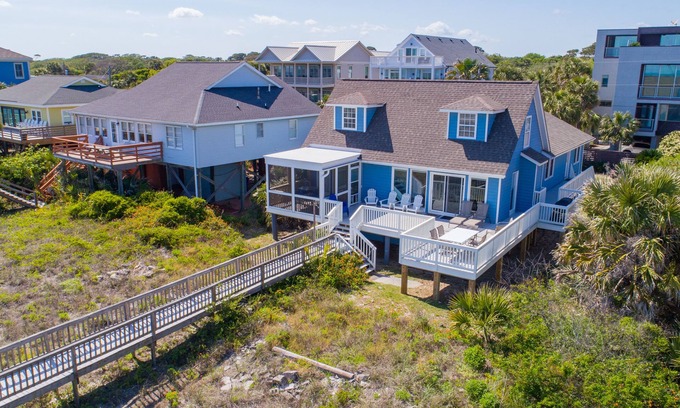 Folly Beach House | Dog-friendly oceanfront home with new deck - 3 blocks from downtown Folly