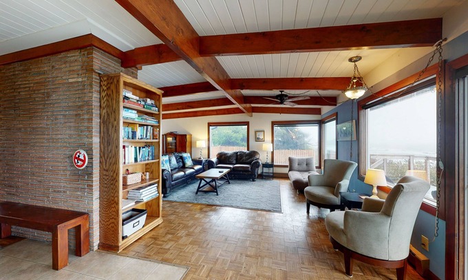 Seal Rock House | Dog-Friendly, Oceanfront Home with a Private Hot Tub, Firepit, & Free WiFi