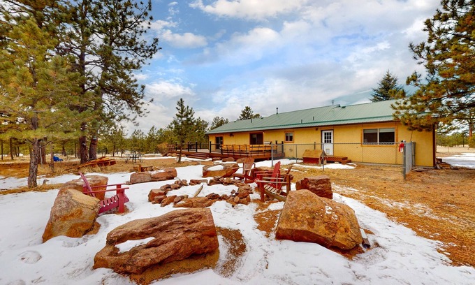 Colorado Springs House | Dog-friendly secluded home with wood stove, deck, full kitchen, internet, & W/D