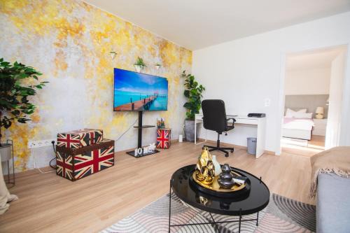 Bochum Apartment | Dortmunder Erdgeschoss-Luxusloft mit großen Balkon, Netflix und 250 Mbytes Highspeed Wifi