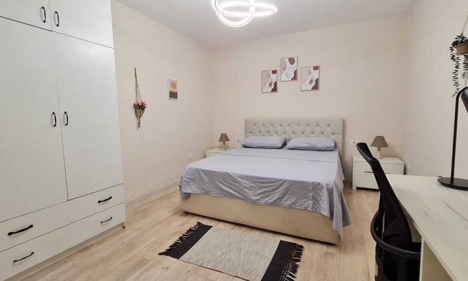 Tirana Apartment | Downtown Boulevard apartment with a cute balcony