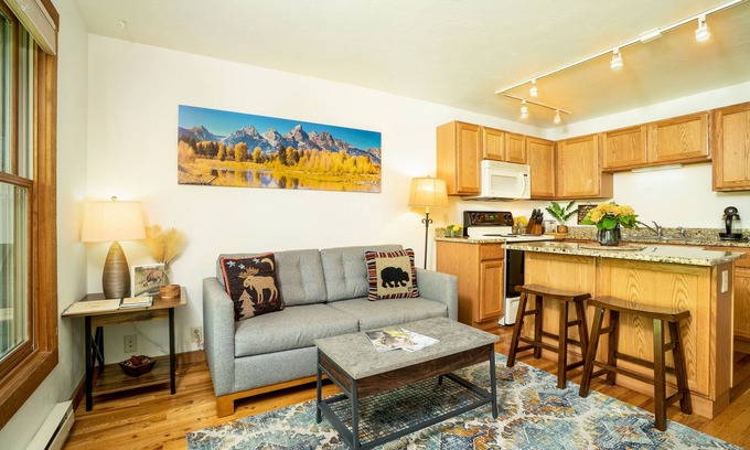 Jackson Hole Condo | Downtown Jackson Condo on Flat Creek - Hidden Gem - walking distance to Square!