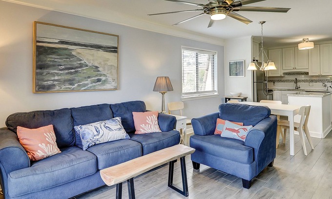 Folly Field Condo | Dreamy beach condo with shared pool & tennis courts, easy beach access & balcony