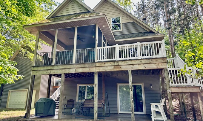 Saugatuck House | Dreamy retreat near the lake with spacious deck, foosball, Ping-Pong & kayaks