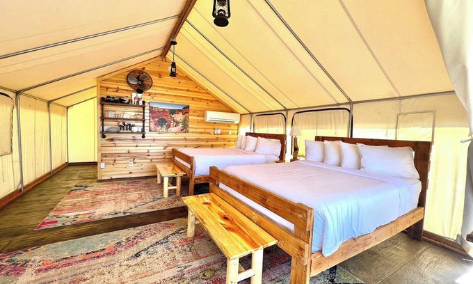 Orderville RV Rental | East Zion Glamping Tent #9 w/AC and Private Bath