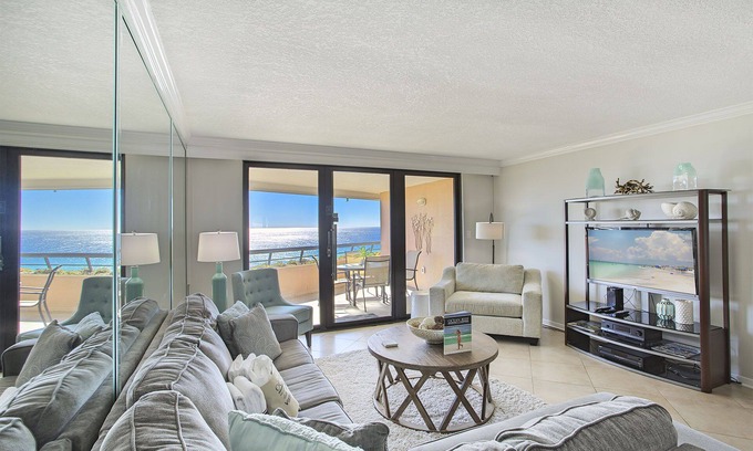 Miramar Beach Condo | Edgewater 1203 - Gulf Front, Community Pool, Hot Tub, Walk to Shops + Dining!
