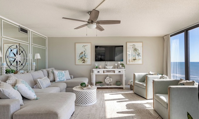 Panama City Beach Condo | Edgewater 2 Br Deluxe Gulf Front, Tower 2. Sleeps 10!