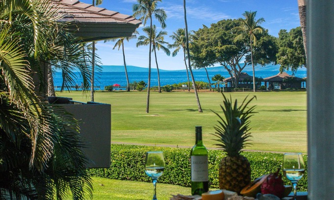 Kaanapali Condo | EL J218 Kaanapali Studio w Ocean Views Pool AC Beach Cabana and Gym