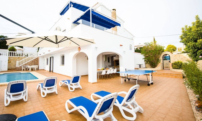 Arnella Villa | El Portet 8 Beds, 6 Bath, Sea-view, Big terraces, Summer Kitchen, Close to Beach