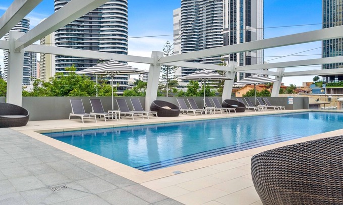 Broadbeach Apartment | Elegant 2-Bed with Stunning Views, Pool, BBQ, Gym