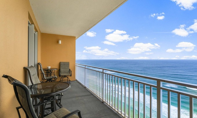 West Panama City Beach Condo | Elegant 2BR 2BA Oceanfront Condo w/Terrace, Sea View & Endless Amenities