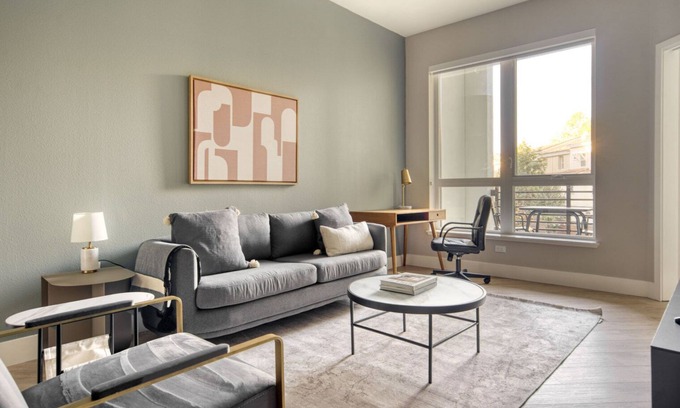 Sunnyvale West Apartment | Elegant Mountain View 1BR w/W/D, Pool & Gym, nr tech HQs, by Blueground