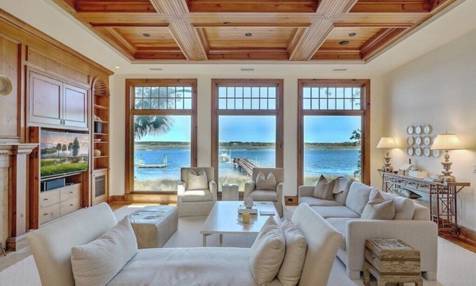 Kiawah Island House | Elegant Riverfront Retreat with Dock, Gourmet Kitchen, and Panoramic Views