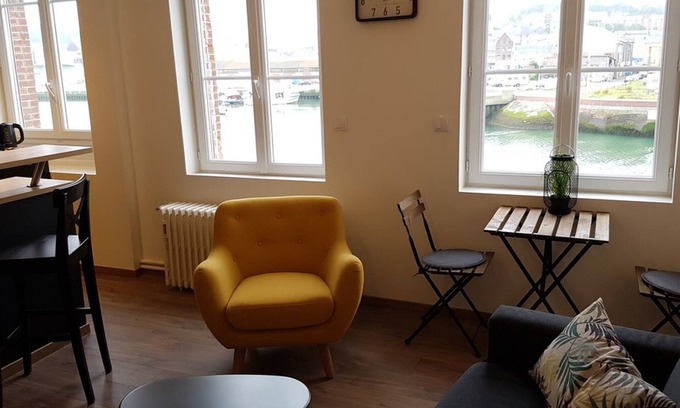 Fecamp Apartment | Elegant Studio, facing marina and harbour