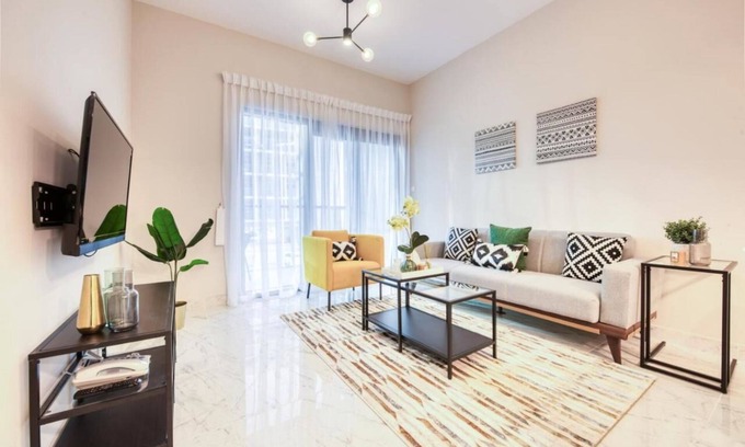 Dubai Apartment | Elite LUX Holiday Homes - Stylish 1 BR + Pool & World Class Gym in Dubai South
