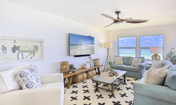 Crystal Beach Condo | Emerald Dunes 205 - Gulf Front, Corner Unit, Heated Community Pool, Hot Tub!
