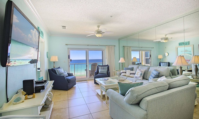 Crystal Beach Condo | Emerald Dunes 503 - Beachfront, Heated Pool and Spa, Private Beach Access!