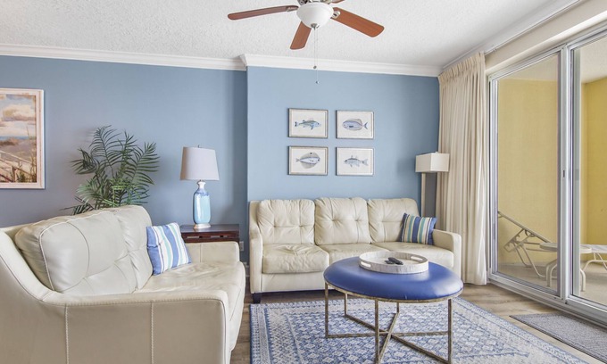 West Panama City Beach Condo | Emerald Isle 1305 - Front row beach chair service included! Affordable rates!