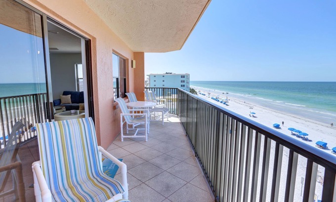 North Redington Beach Condo | Emerald Isle 502 Beach front w|huge balcony, Pool and breathtaking views!