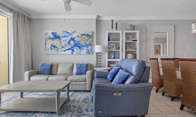 West Panama City Beach Condo | Emerald Isle 502 - Front row beach chair service included! Affordable rates!
