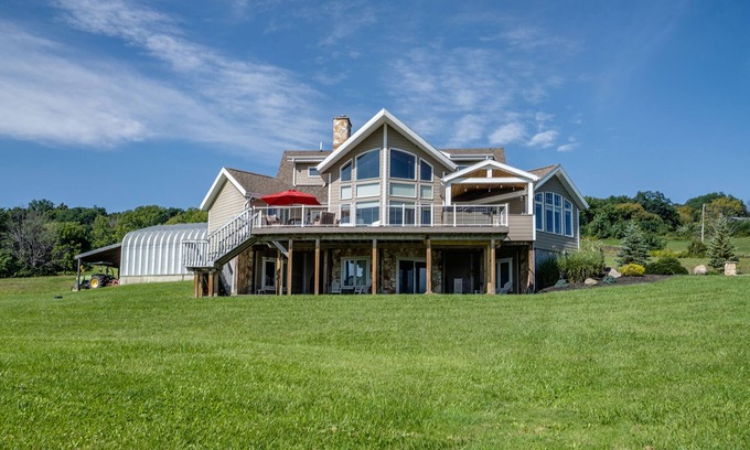 Bluff Point House | Enchanted Hill: rural home with a hot tub and view, close to Keuka Lake